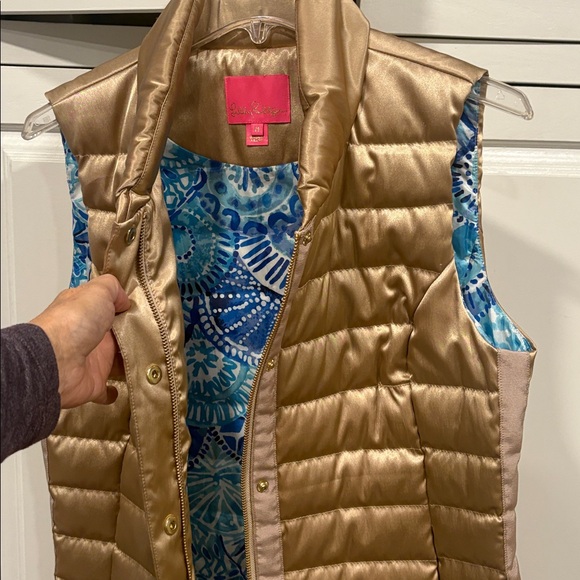 Lilly Pulitzer Gold Puffer Vest - Picture 8 of 8